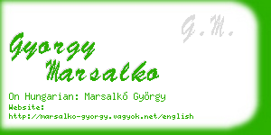 gyorgy marsalko business card